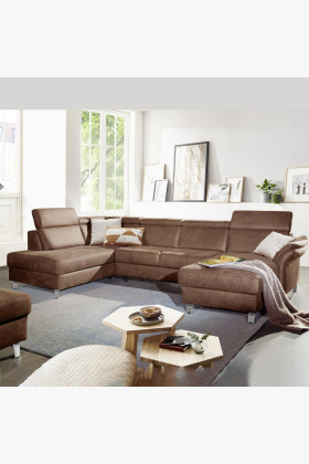 großes Sofa U-Form auf Füßen – modernes Wohnzimmermöbel